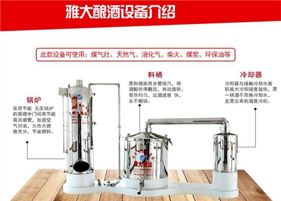 雅大分體式蒸汽釀酒設備詳情介紹